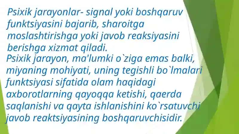 Psixik jarayonlar 3