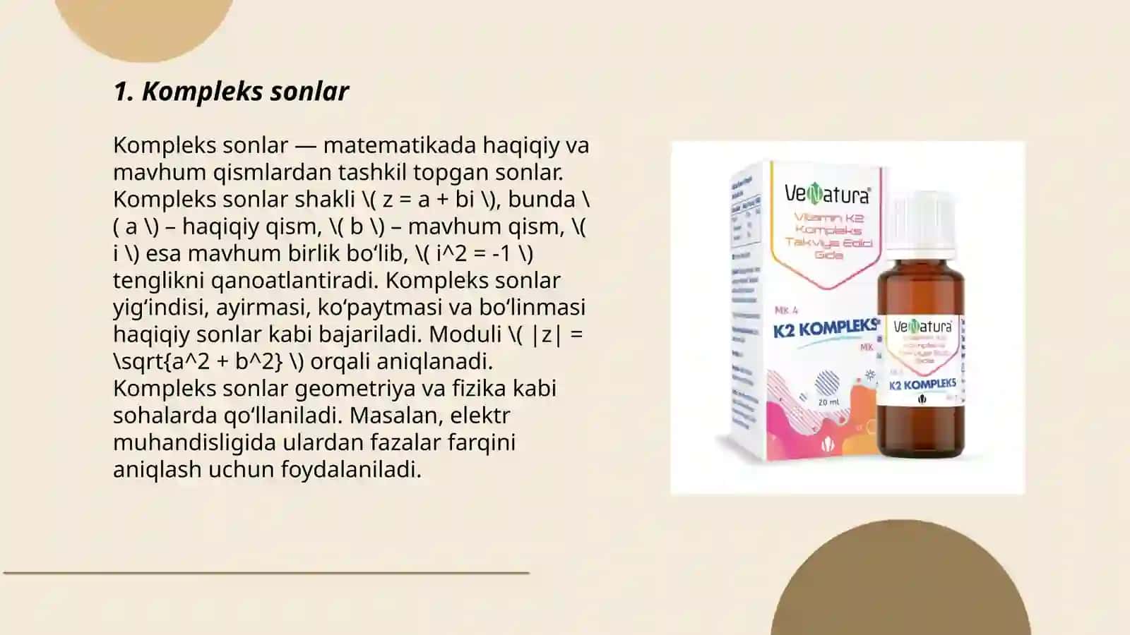 Kompleks sonlar 3