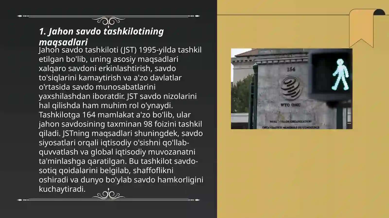 Jahon savdosini erkinlashtirishda umum jahon savdo tashkilotning roli 3
