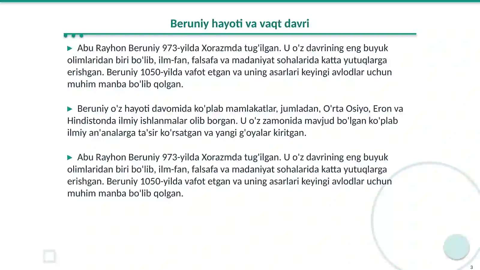 Abu Rayhon Beruniy haqida bibliografik axborot 3