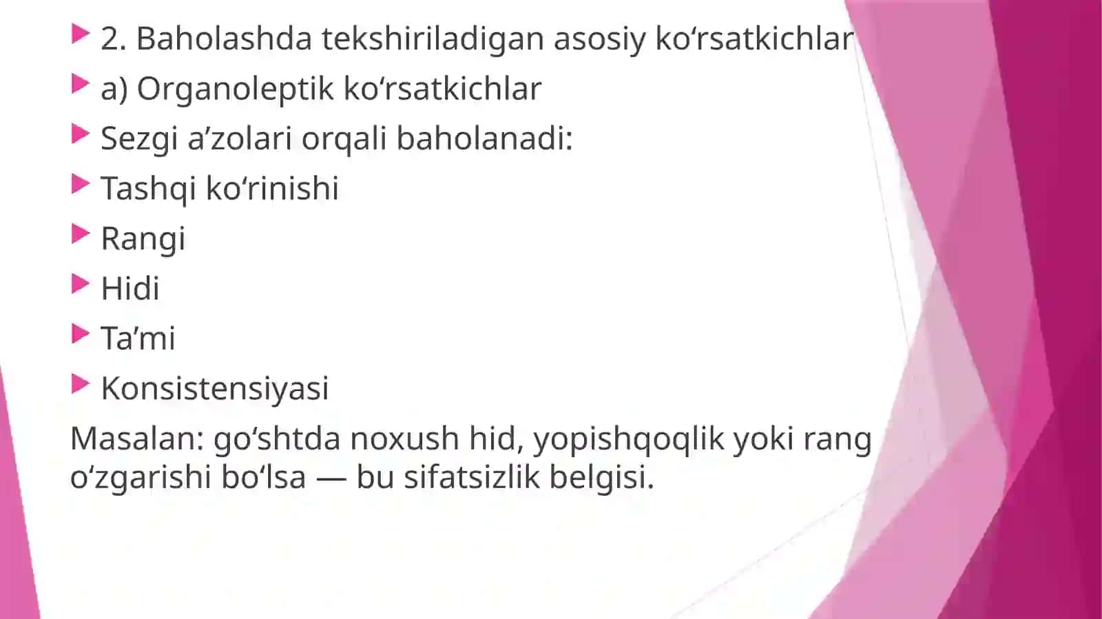 Ovqat mahsulotlarining sifatini gigiyenik baholash.Oziq-ovqat xavfsizligi.Ovqatdan zaharlanishlar va 3