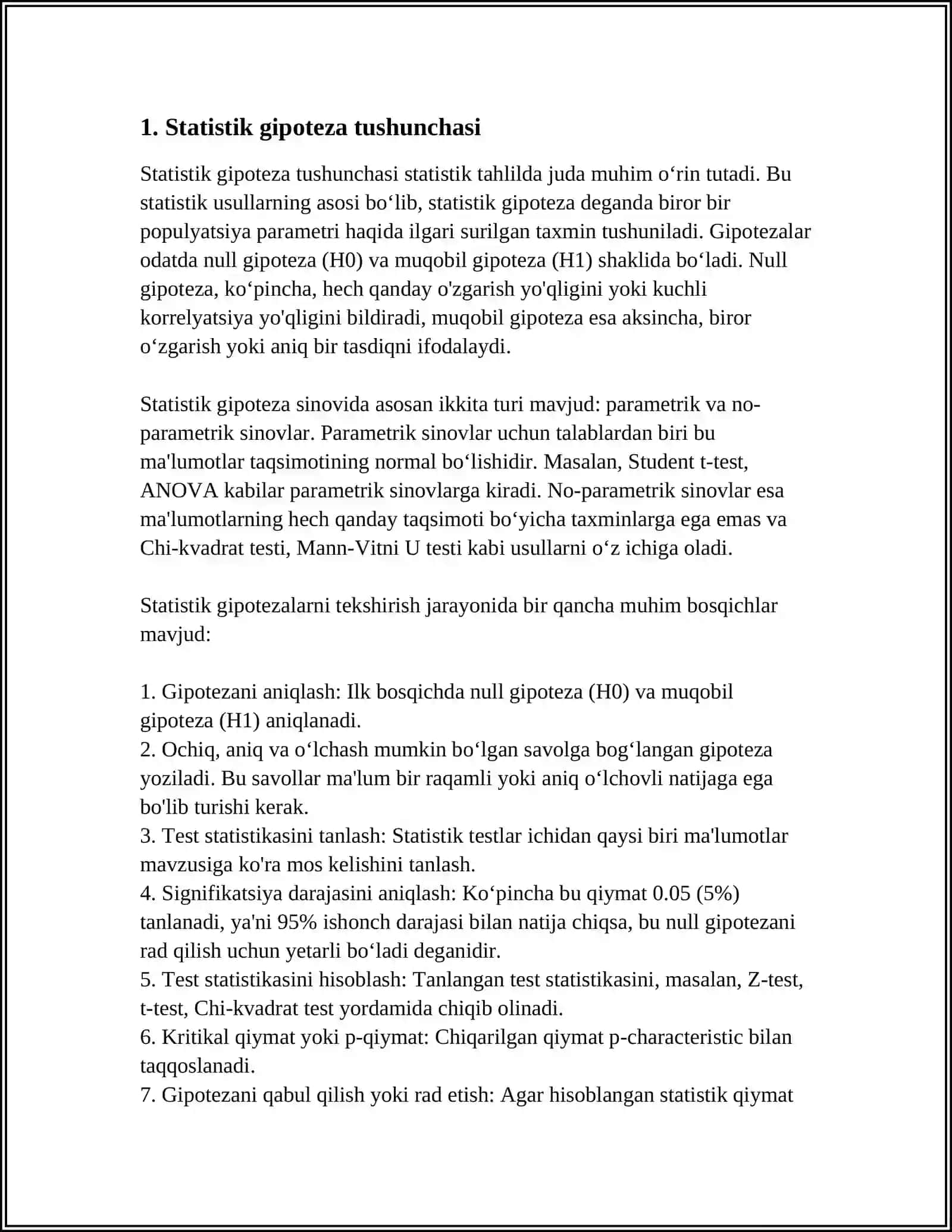 GIPOTEZLARNI STATISTIK TEKSHIRISH ASOSLARI 3