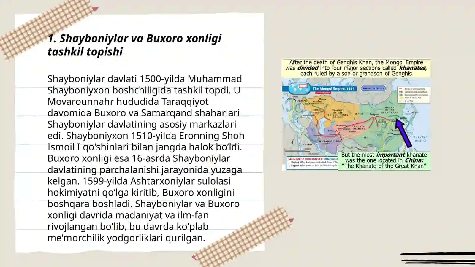 Shayboniylar va ashtarxoniylar davrida buxoro xonligi 3