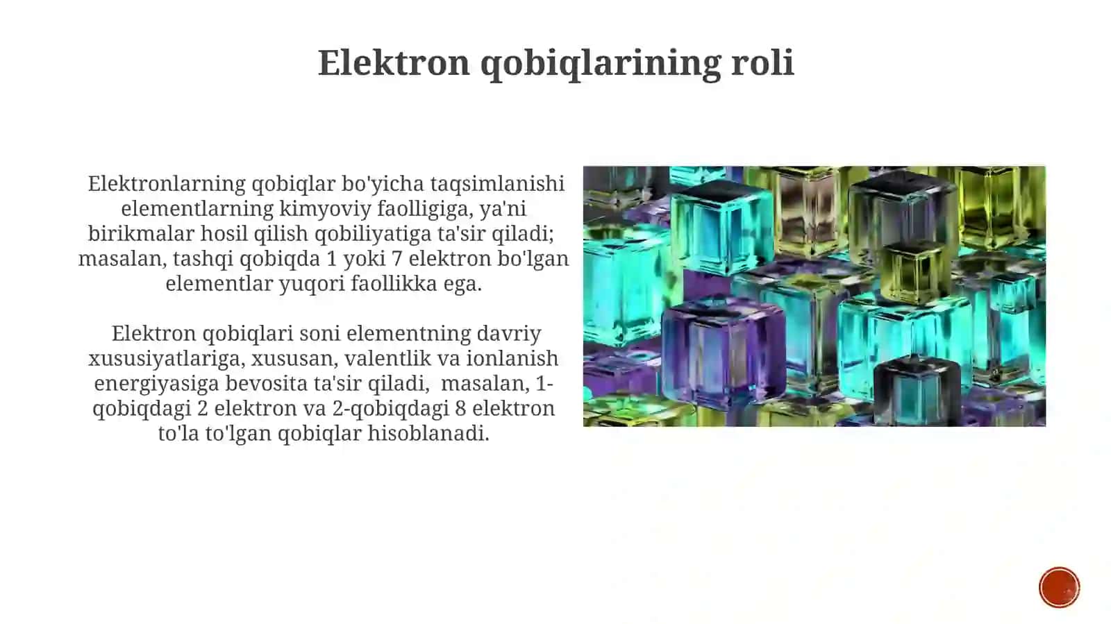 Elektron qobiqlarining roli 3