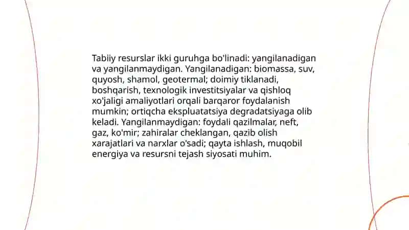 Tabiiy Resurslarni Baholash va Samara 3