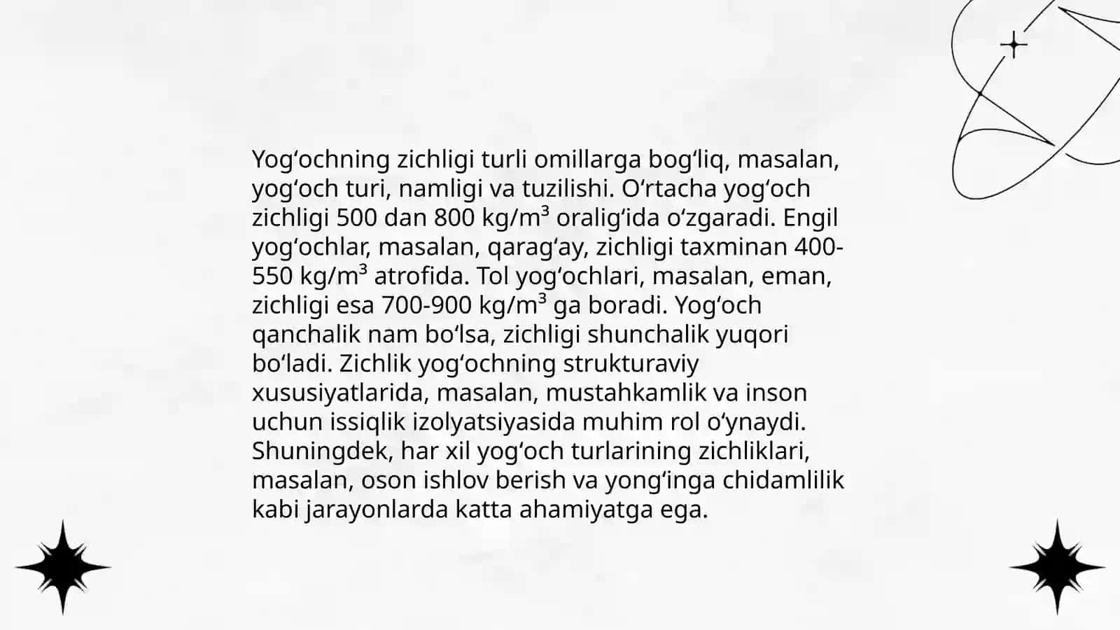 Yogʻochning asosiy xossalari 3