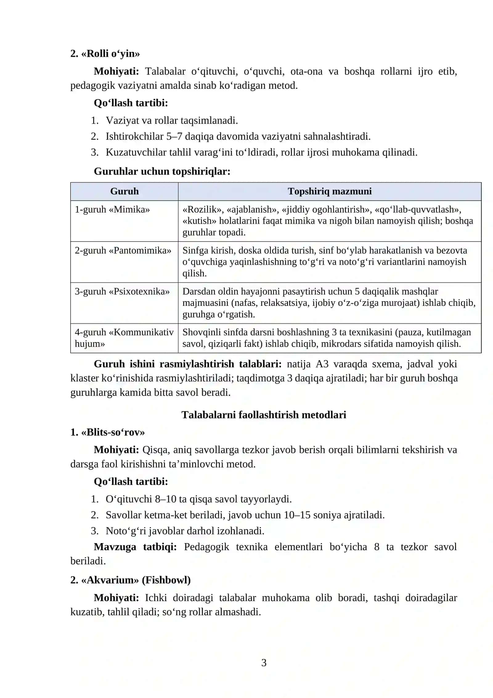 SINF JAMOASINI BOSHQARISHDA O‘QITUVCHINING PEDAGOGIK TEXNIKASI 3