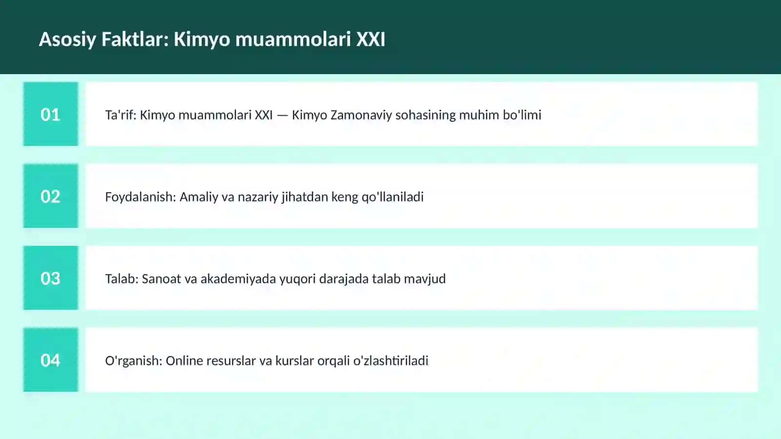 Kimyo muammolari XXI 3