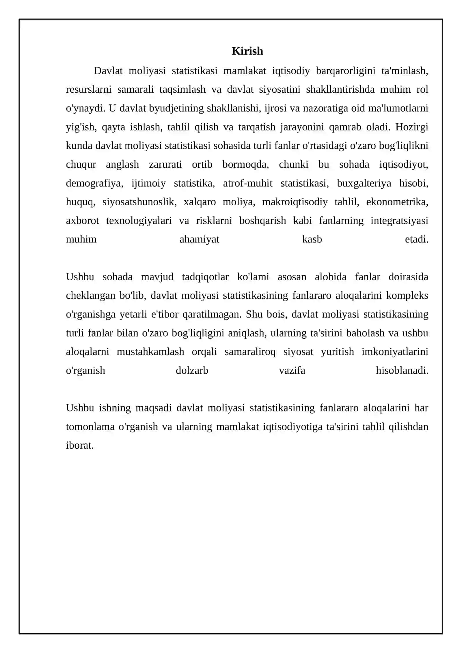 Davlat moliyasi statistikasining fanlararo bogʻliqliklari 3