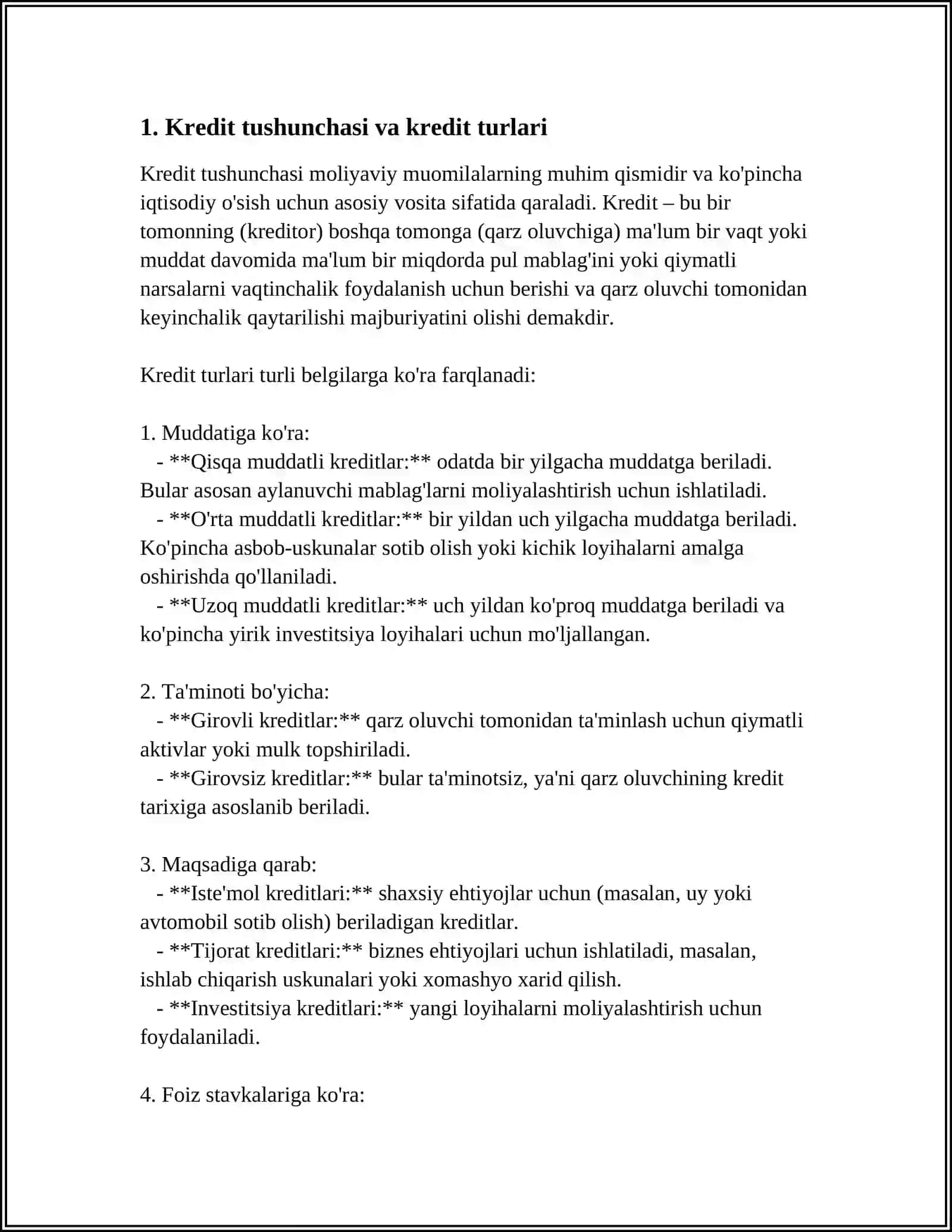 KREDIT VA BANK TIZIMI 3