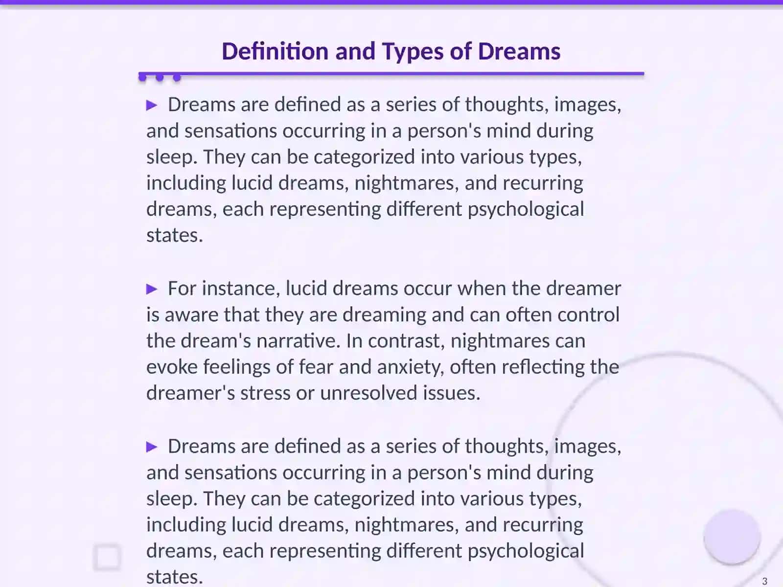 Dreams ingliz tilida 3