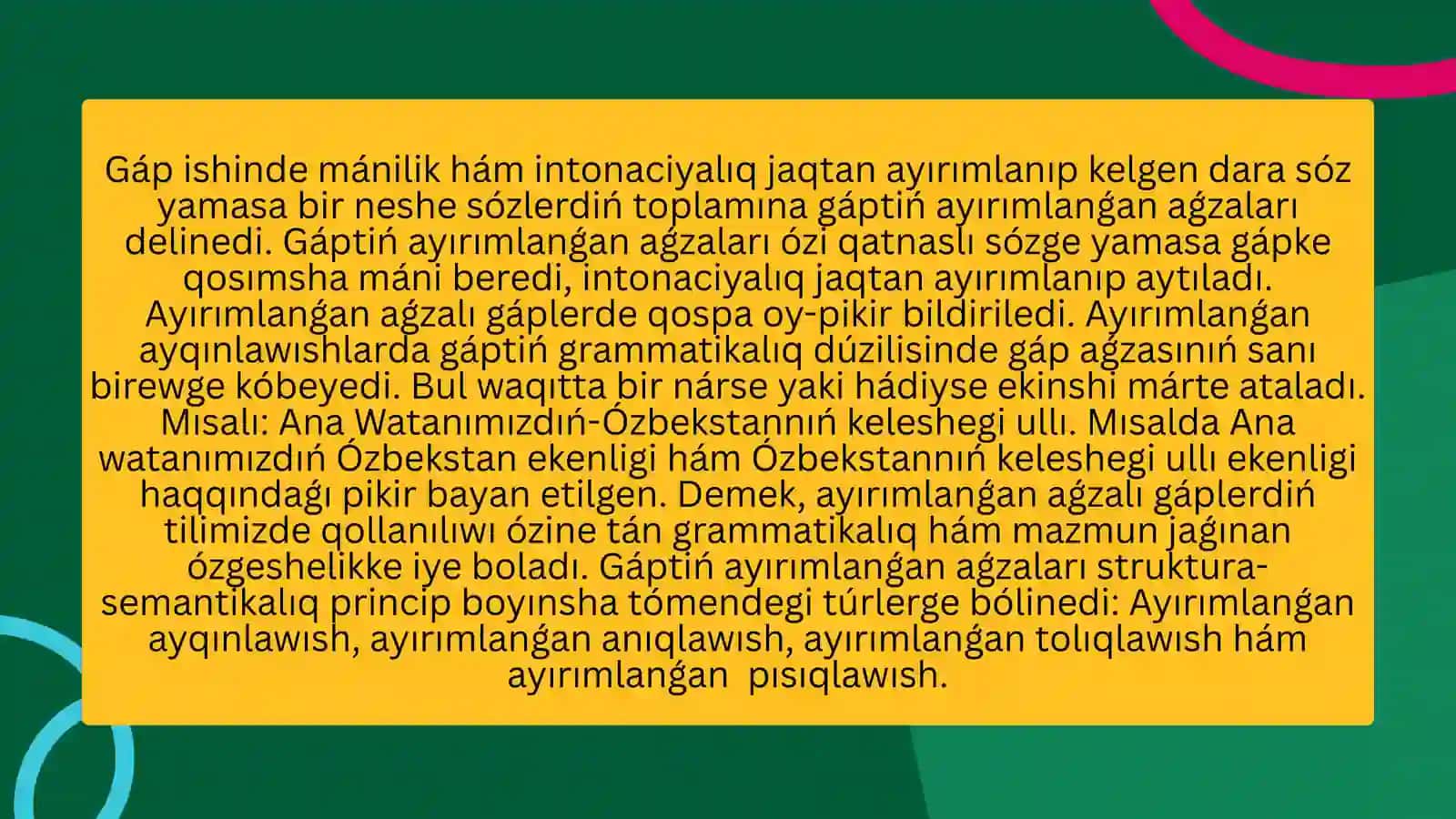 Yusupov shiǵarmalarında feyil toplamlı ayırımlanǵan aǵzalı gápler 3
