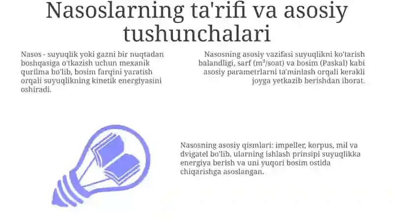 Nasoslar: Ta'rifi, Turlari va Ishlash Prinsiplari 3
