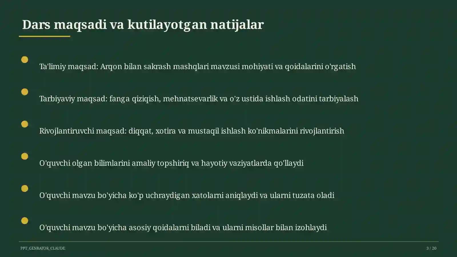 Arqon bilan sakrash mashqlari (3-sinf) 3