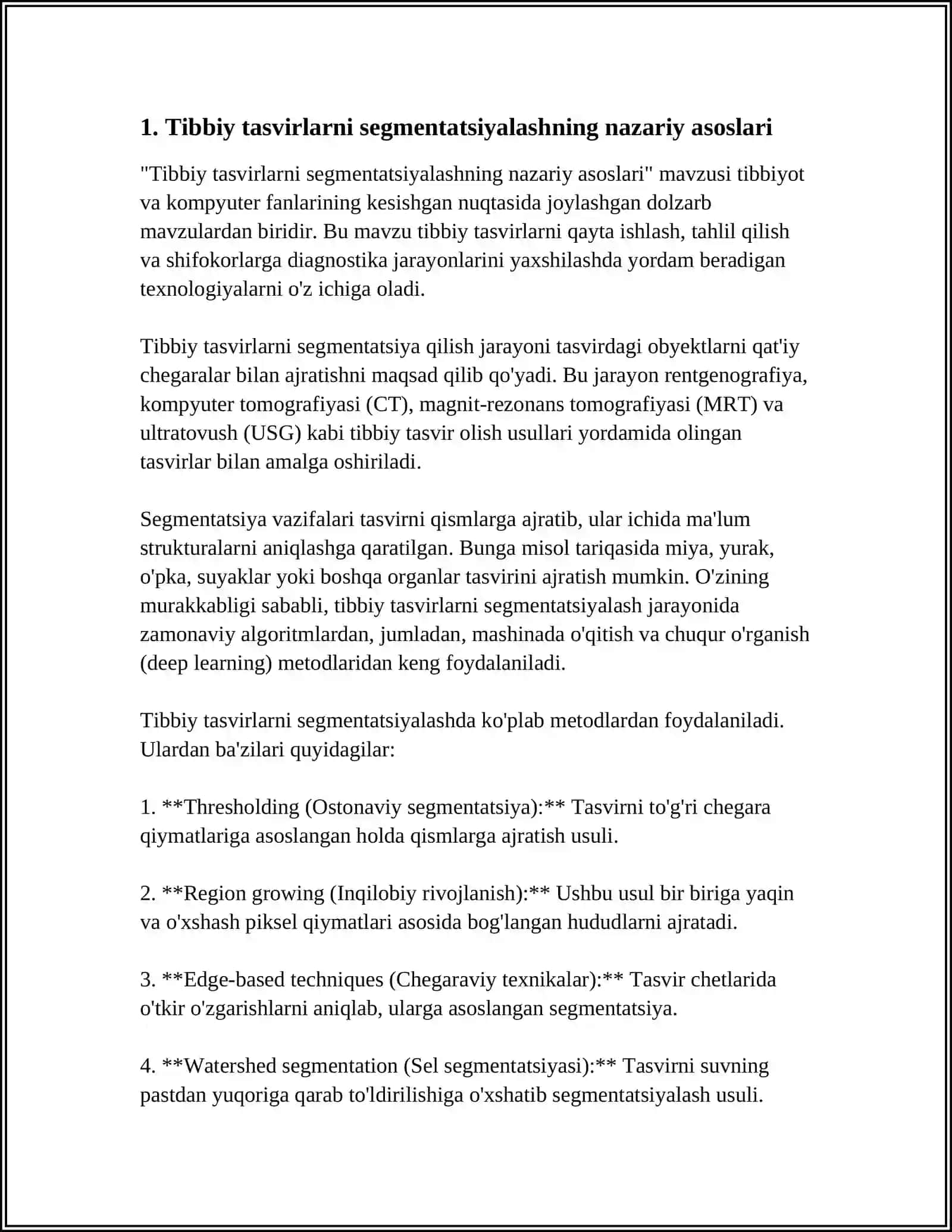 Tibbiy tasvirlarni segmentatsiyalashning nazariy asoslari 3