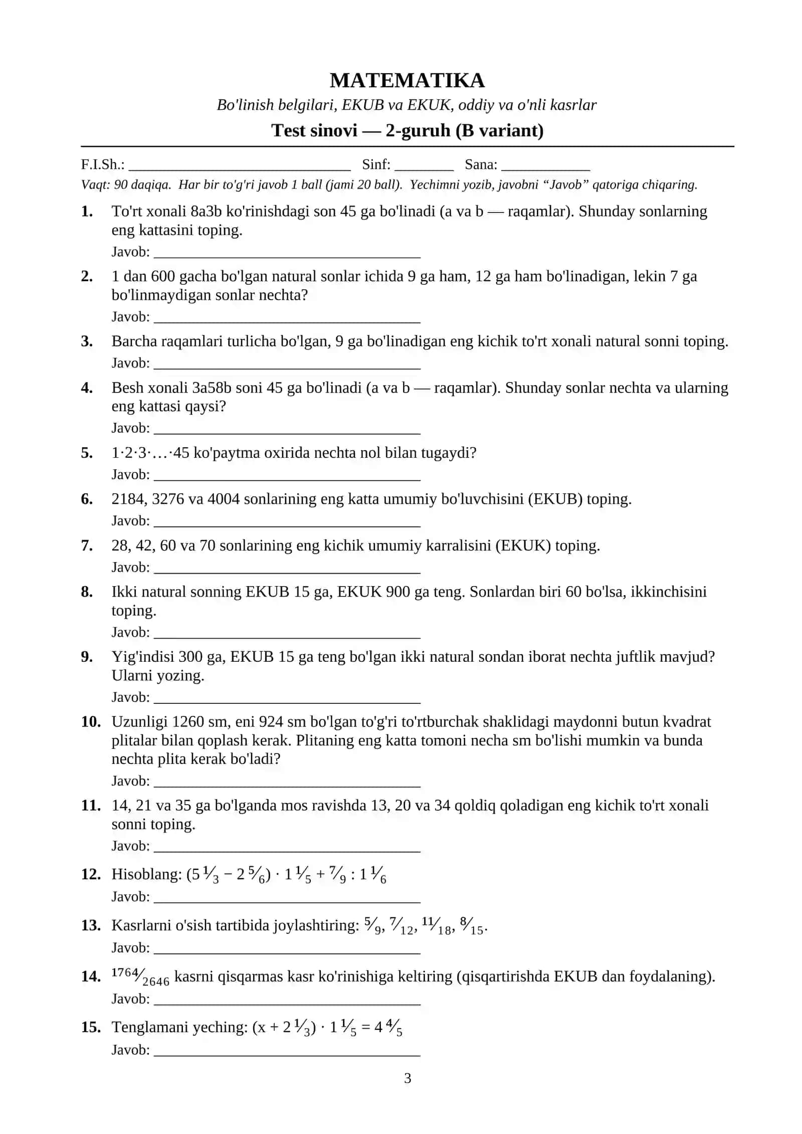 Matematika 3