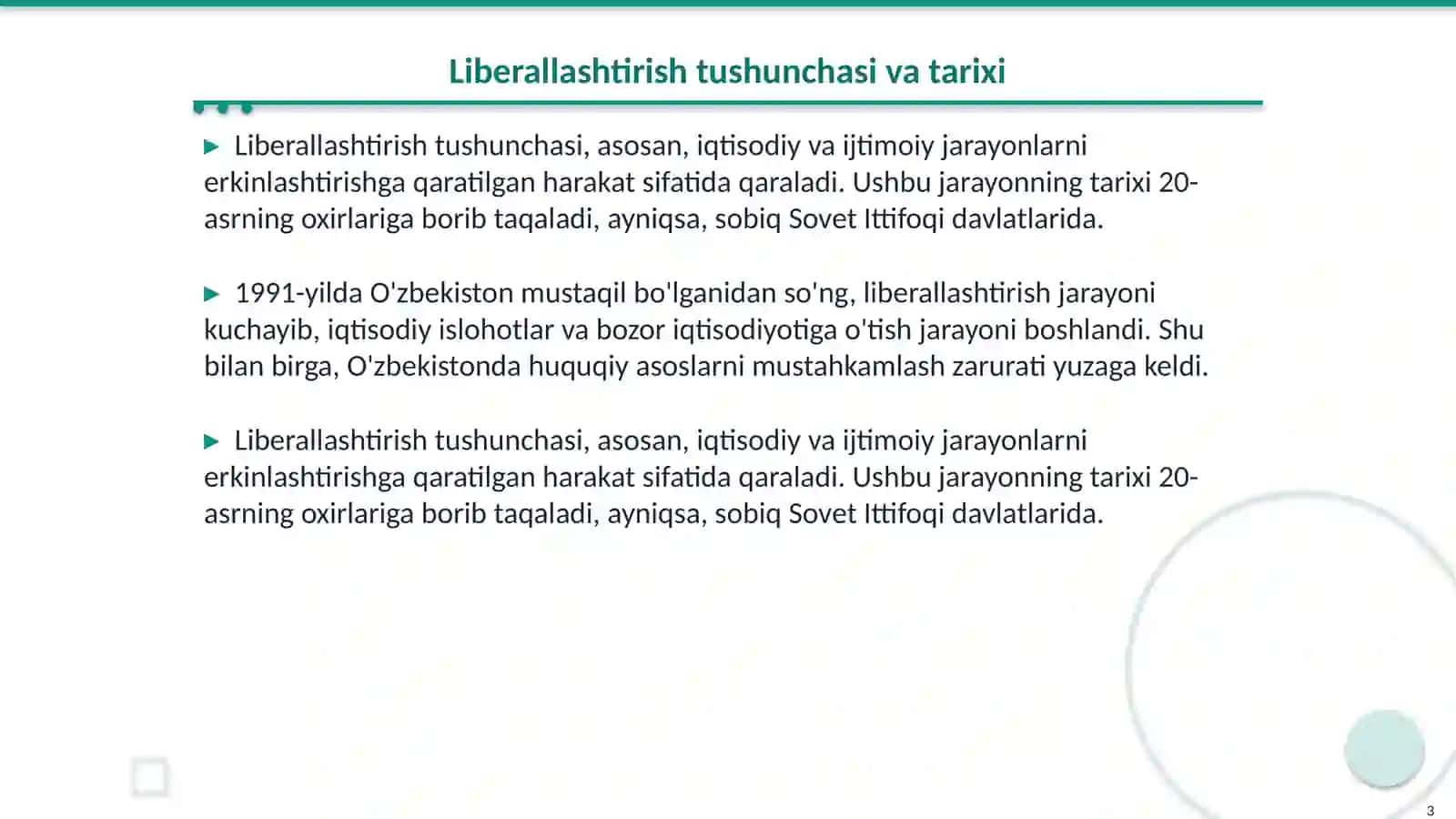 Liberallashtirishning huquqiy asoslari 3