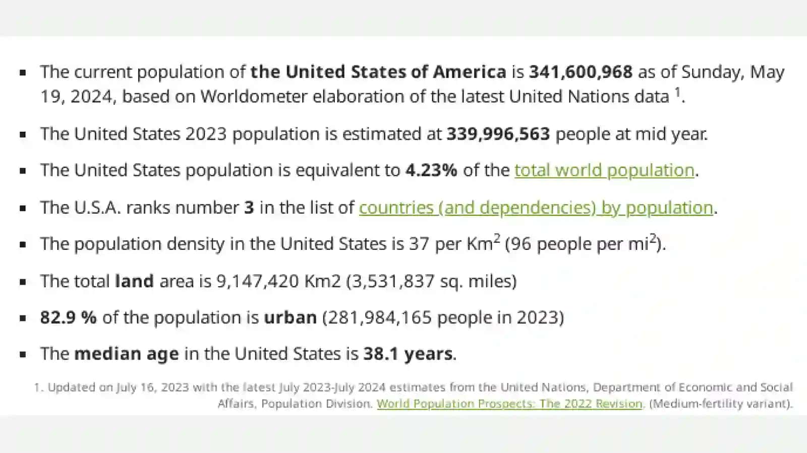 USA Population Data 3