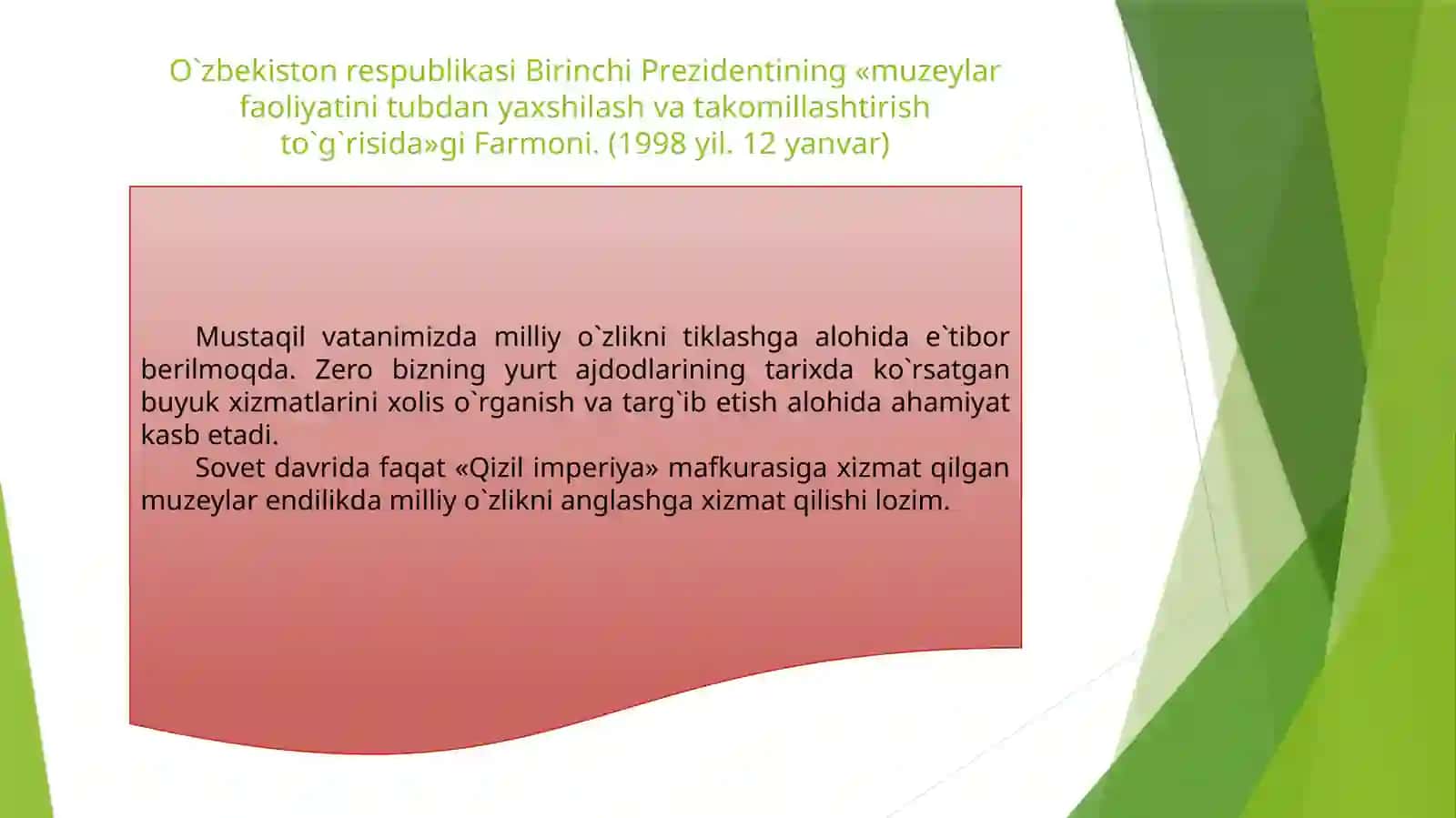 Mustaqillik davrida O'zbekiston muzeyi tarixi 3
