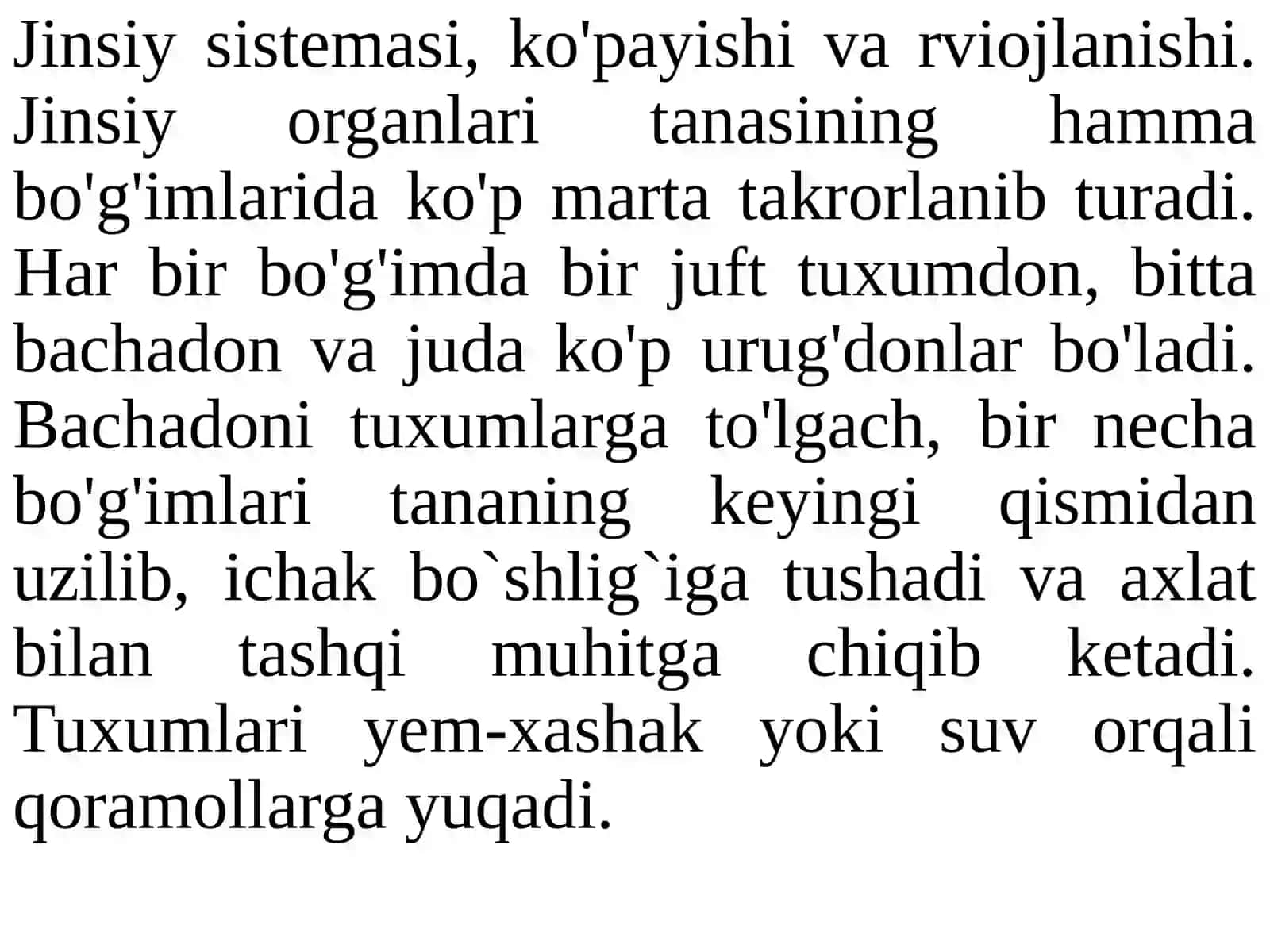 Lentasimonchuvalchanglar va exinokokk tuzilishi va rivojlanishi 3