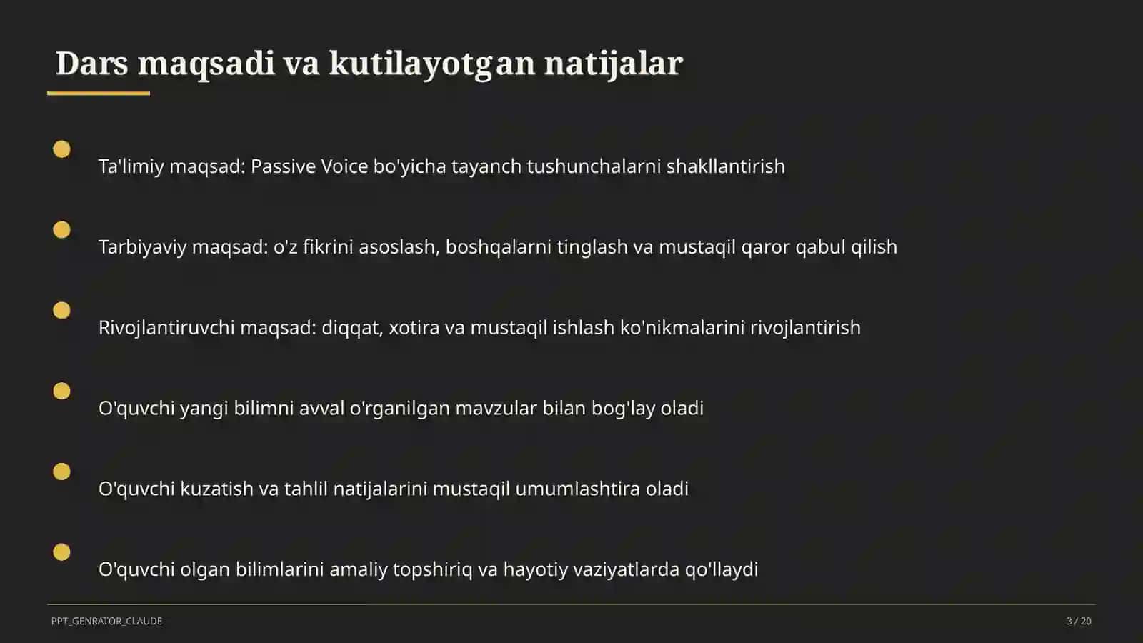 Passive Voice (9-sinf) 3