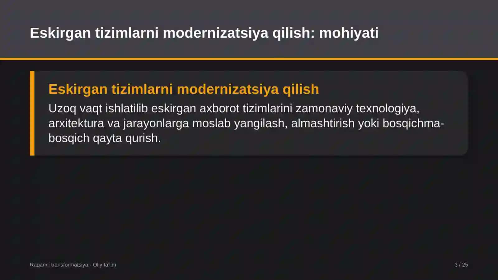 tashqi savdoda eskirgan axborot tizimlarini modernizatsiya qilish 6694 3
