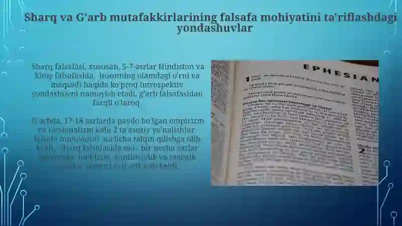 Sharq va G'arb mutafakkirlarining falsafa mohiyatini ta'riflashdagi yondashuvlar 3