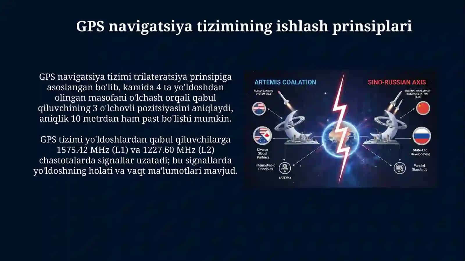 GPS navigatsiya tizimi:ishlash tamoyillari, segment tuzilishi va qo'llanilishsohalari 3