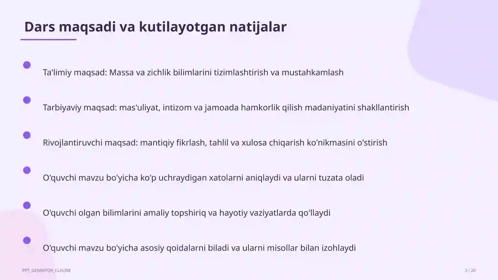 Massa va zichlik (6-sinf) 3