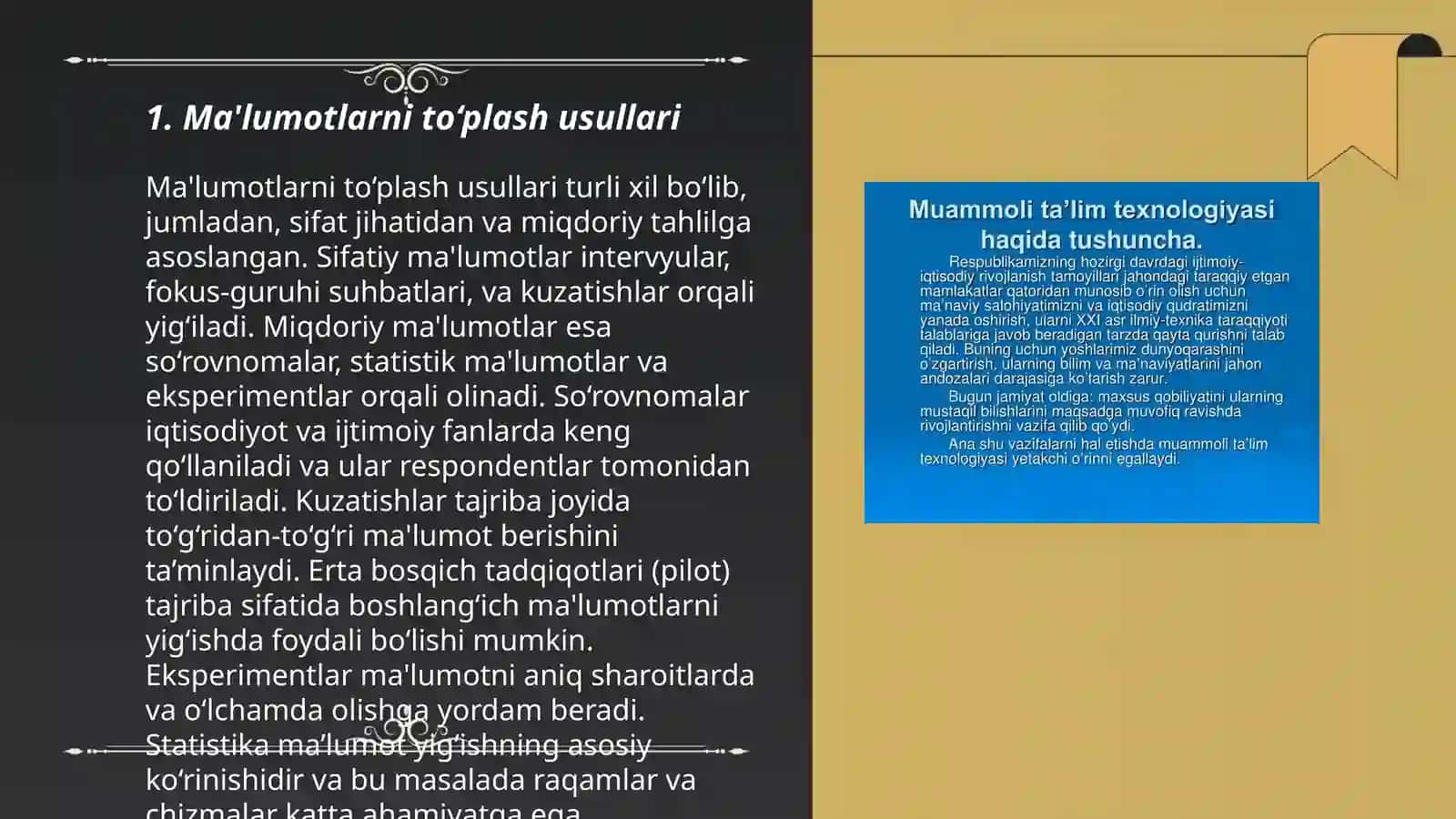 Psixalogik ma'lumotlarni qayta ishlash metodlari va texnalogiyalari 3