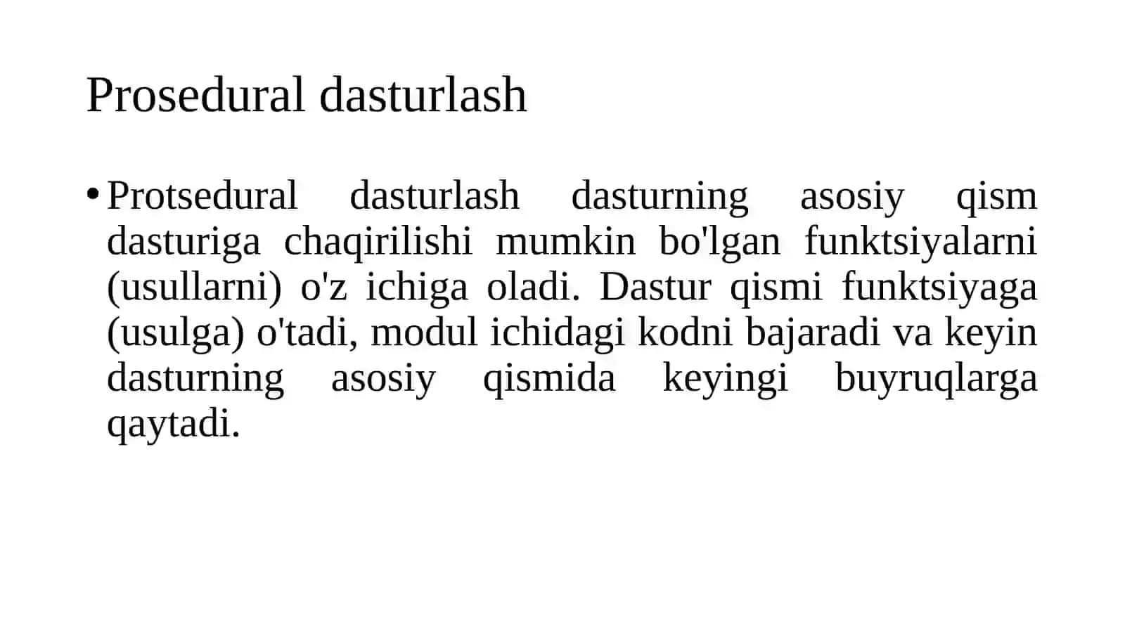 Boshlang'ich obyektga yo'naltirilgan dasturlash 3