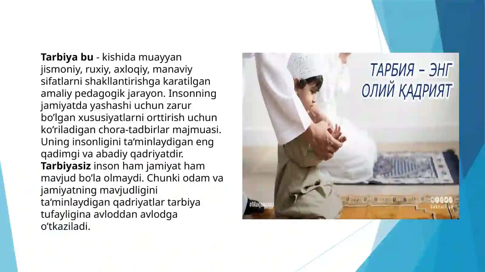 Tarbiya insonni komillikka eltuvchi ilm sifatida 3