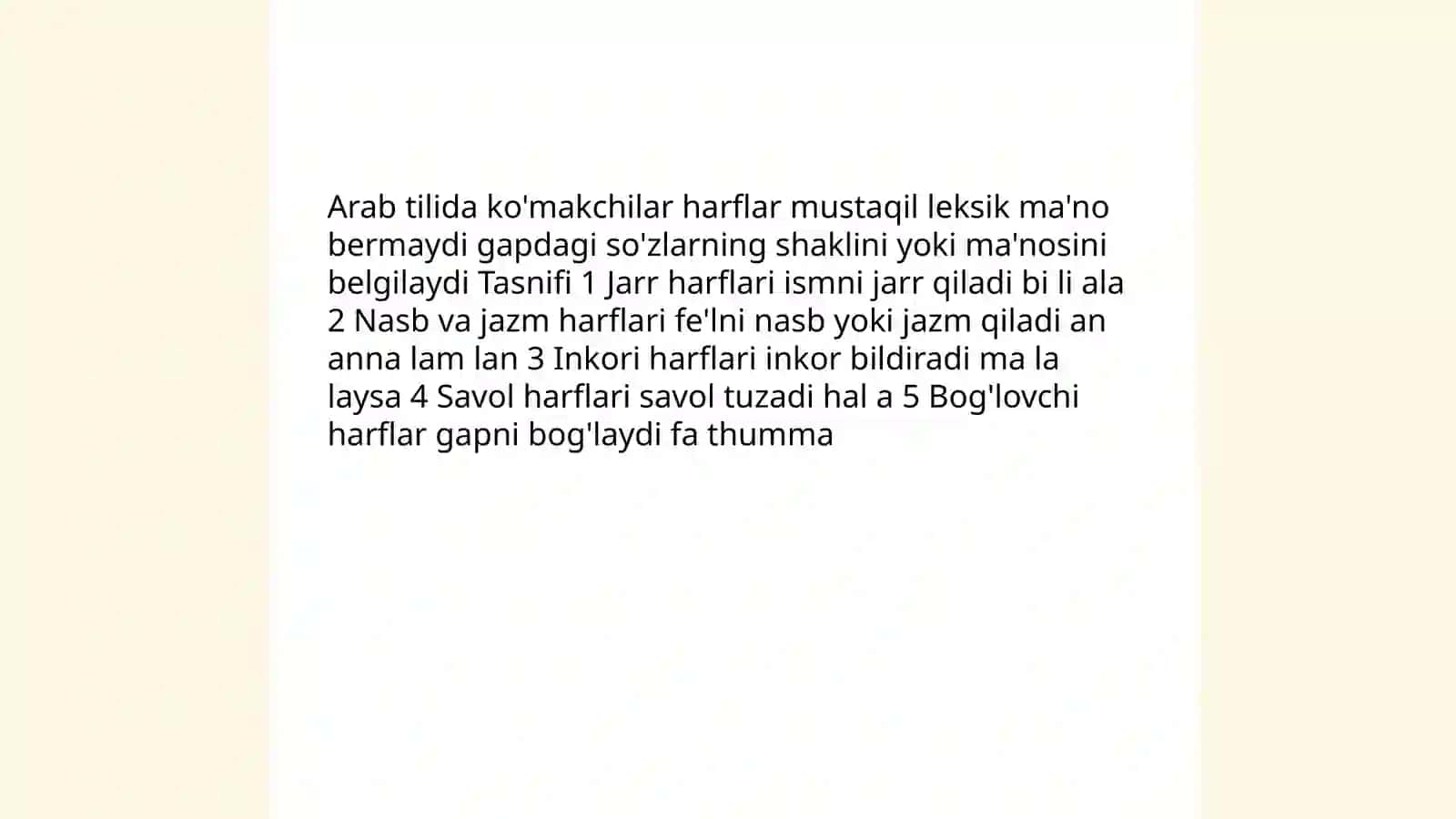 Arab tilida ko'makchilar 3