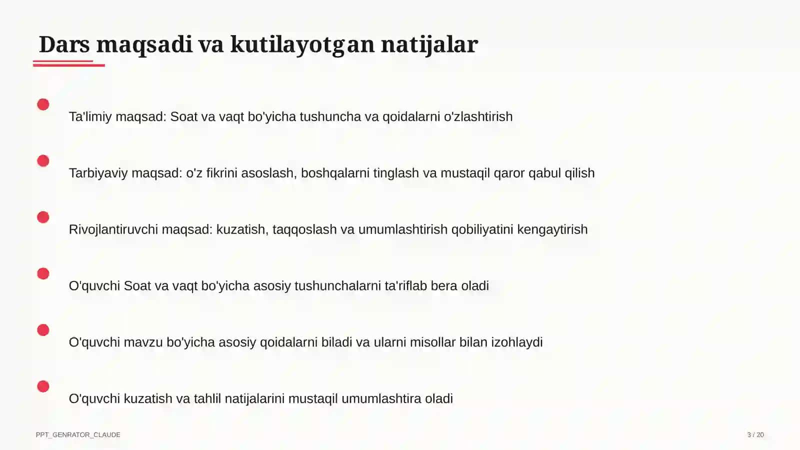 Soat va vaqt (1-sinf) 3