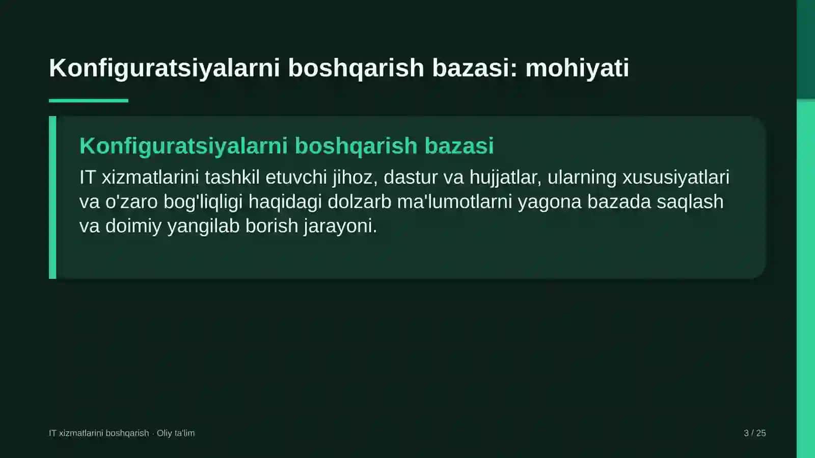 raqamli banklarda konfiguratsiyalarni boshqarish bazasini yuritish 8581 3
