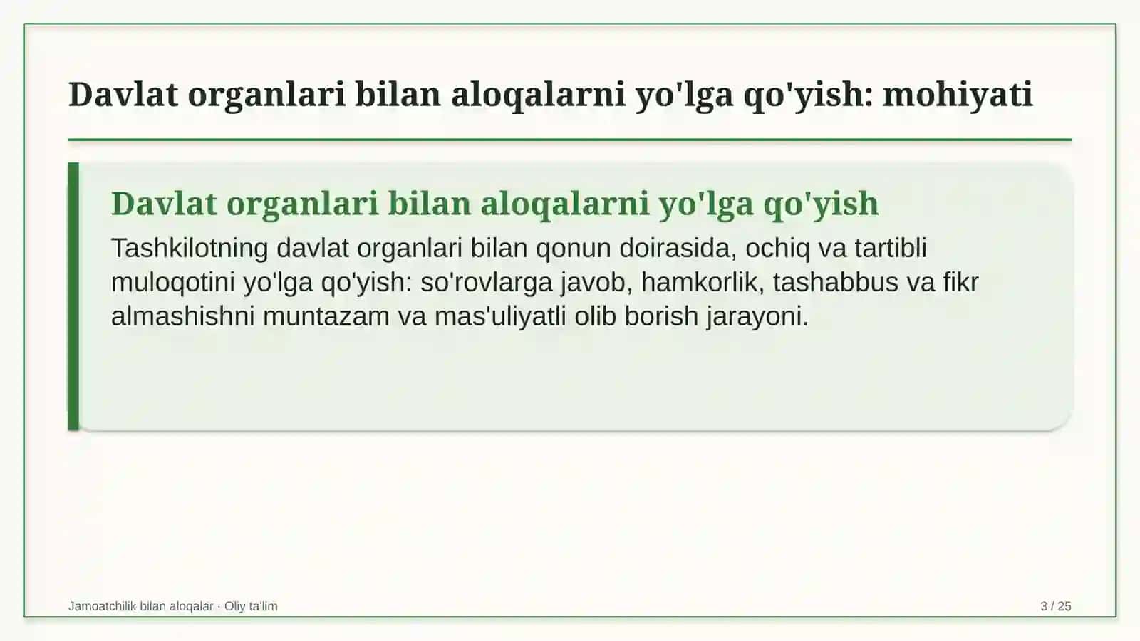 Ko'rgazma-yarmarkalarda davlat organlari bilan aloqalarni yo'lga qo'yish 3
