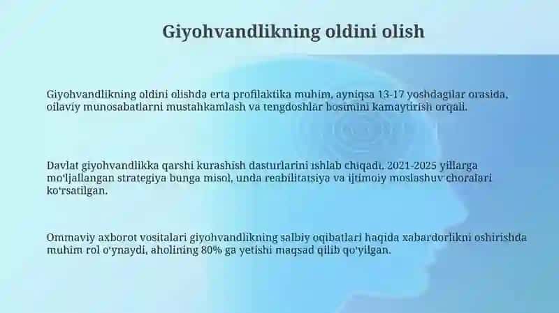 Giyohvandlikka qarshi kurashish chora-tadbirlari 3