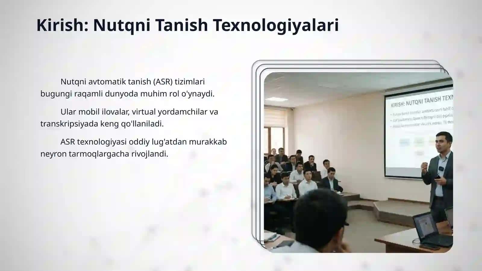 Nutqni tanish tizimlari arxitekturasini tahlil gilish va ASR pipeline qurilishi 3