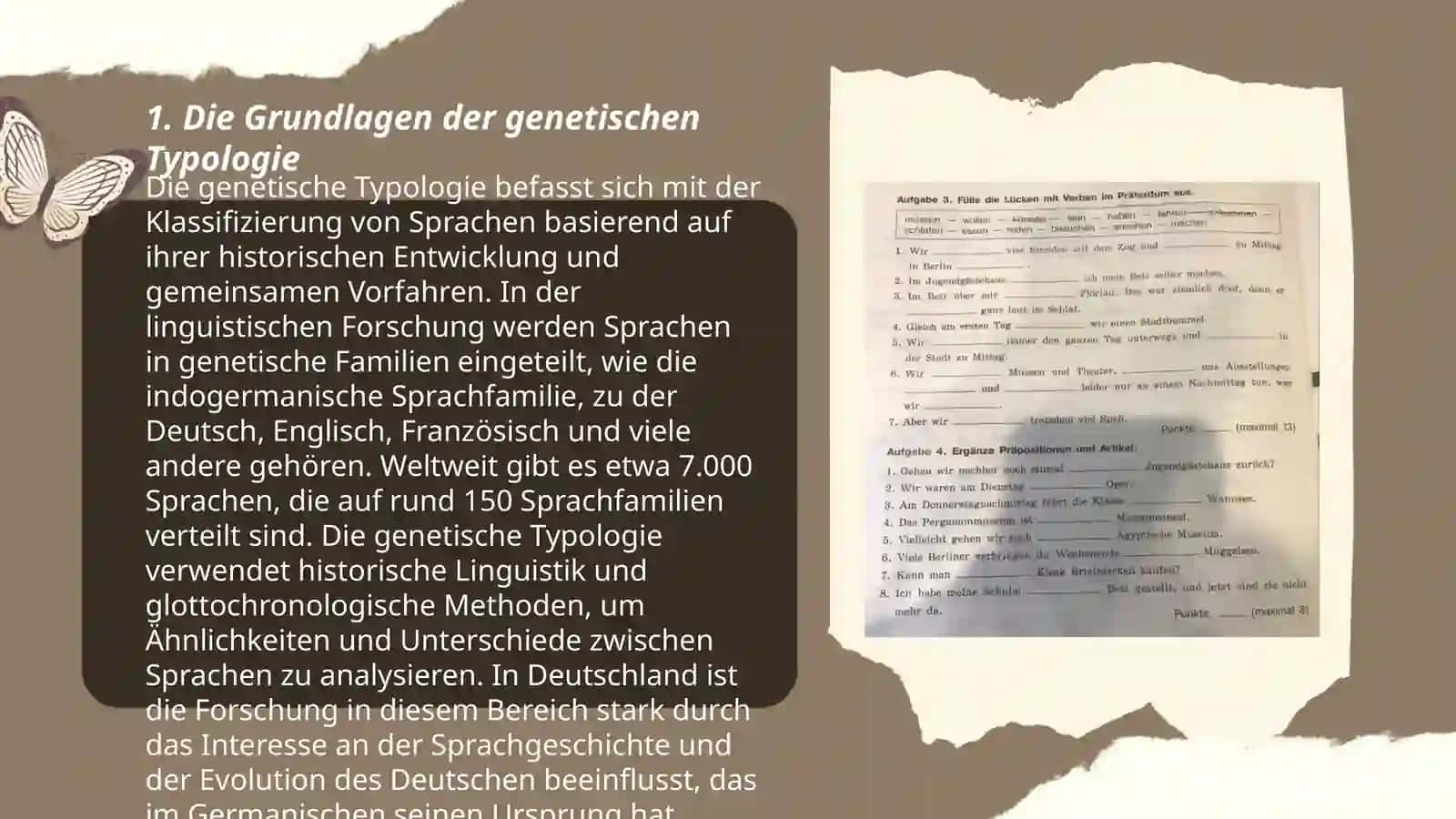 Genetische Typologie; Strukturelle Typologie und ihre Kapitel Valenz Rektion der Verben 3