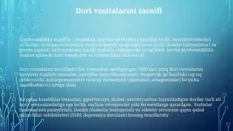 Narkomaniya va uning asoratlari. Ftopreparatlar va uning qòllanilushi 3