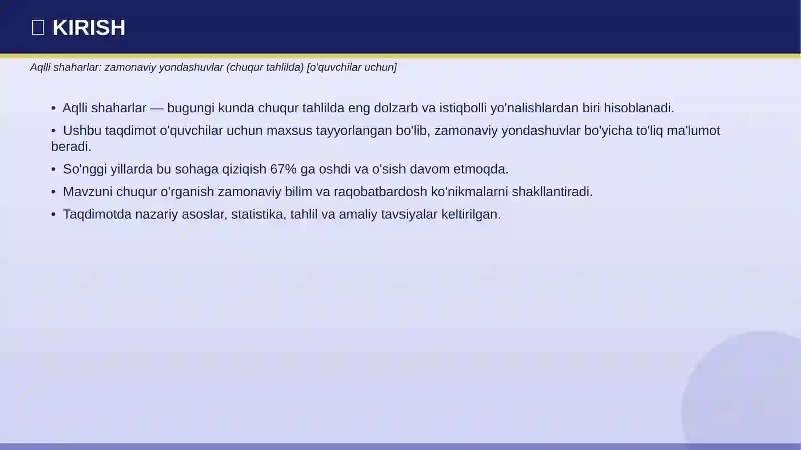 Aqlli shaharlar: zamonaviy yondashuvlar (chuqur tahlilda) [o'quvchilar uchun] 3