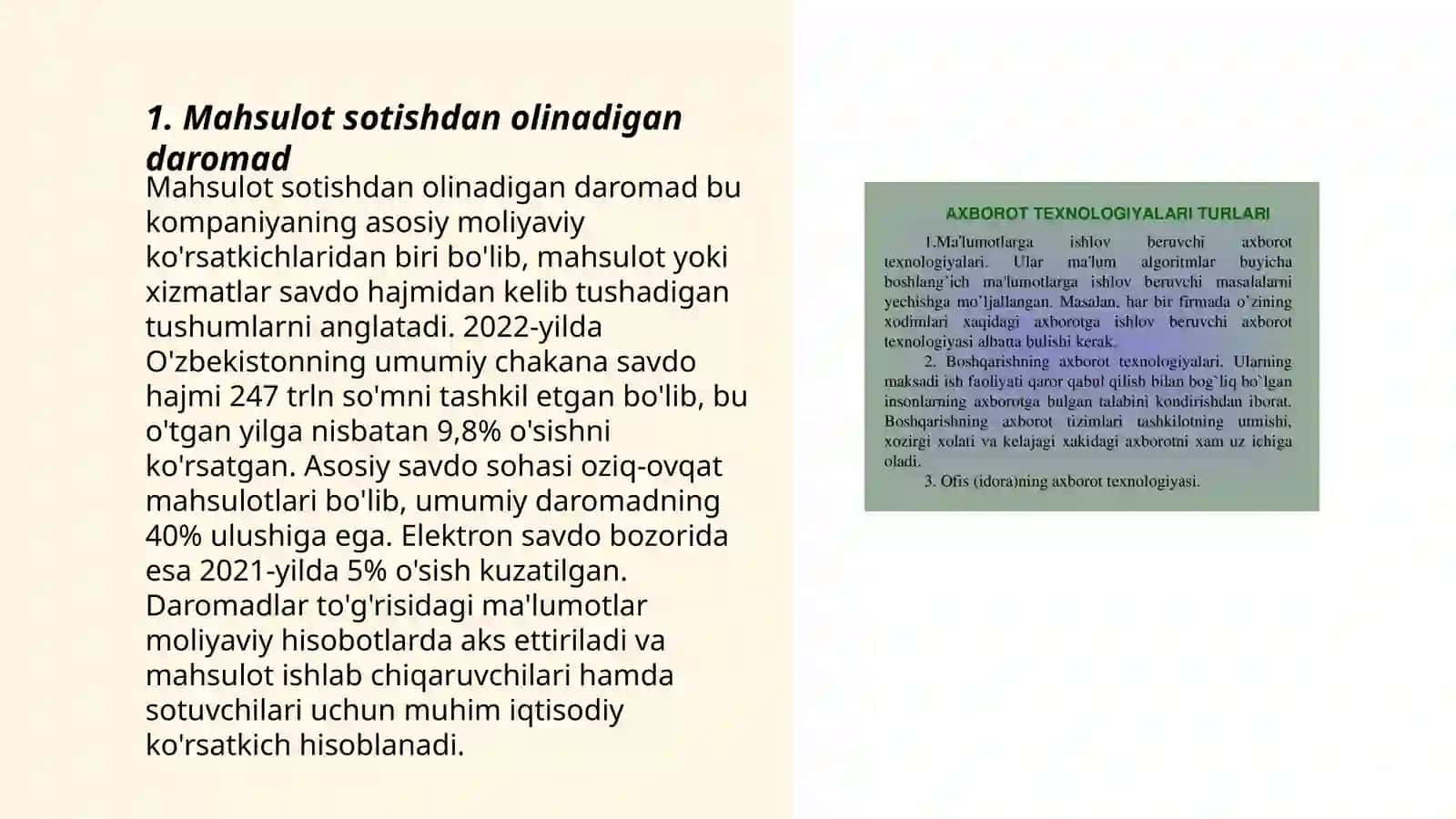 Mahsulot (ish xizmat) sotishdan yalpi foyda va unga ta'sir etuvchi omillar tahlili 3