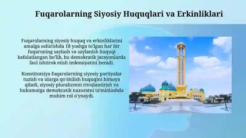 Oʻzbekistonda xuquqiy demokratik davlat qurilishining konstitutsiyaviy asoslari 3
