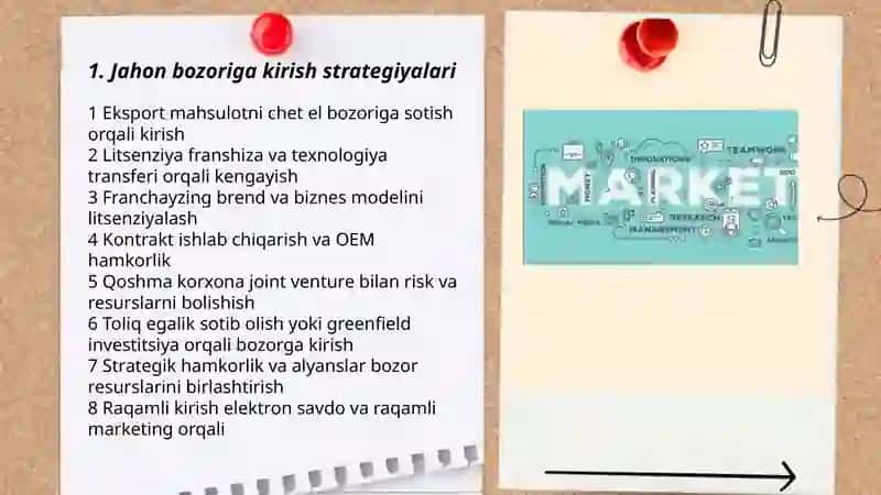 Jahon bozorida xalqaro marketing strategiyasini tanlash 3