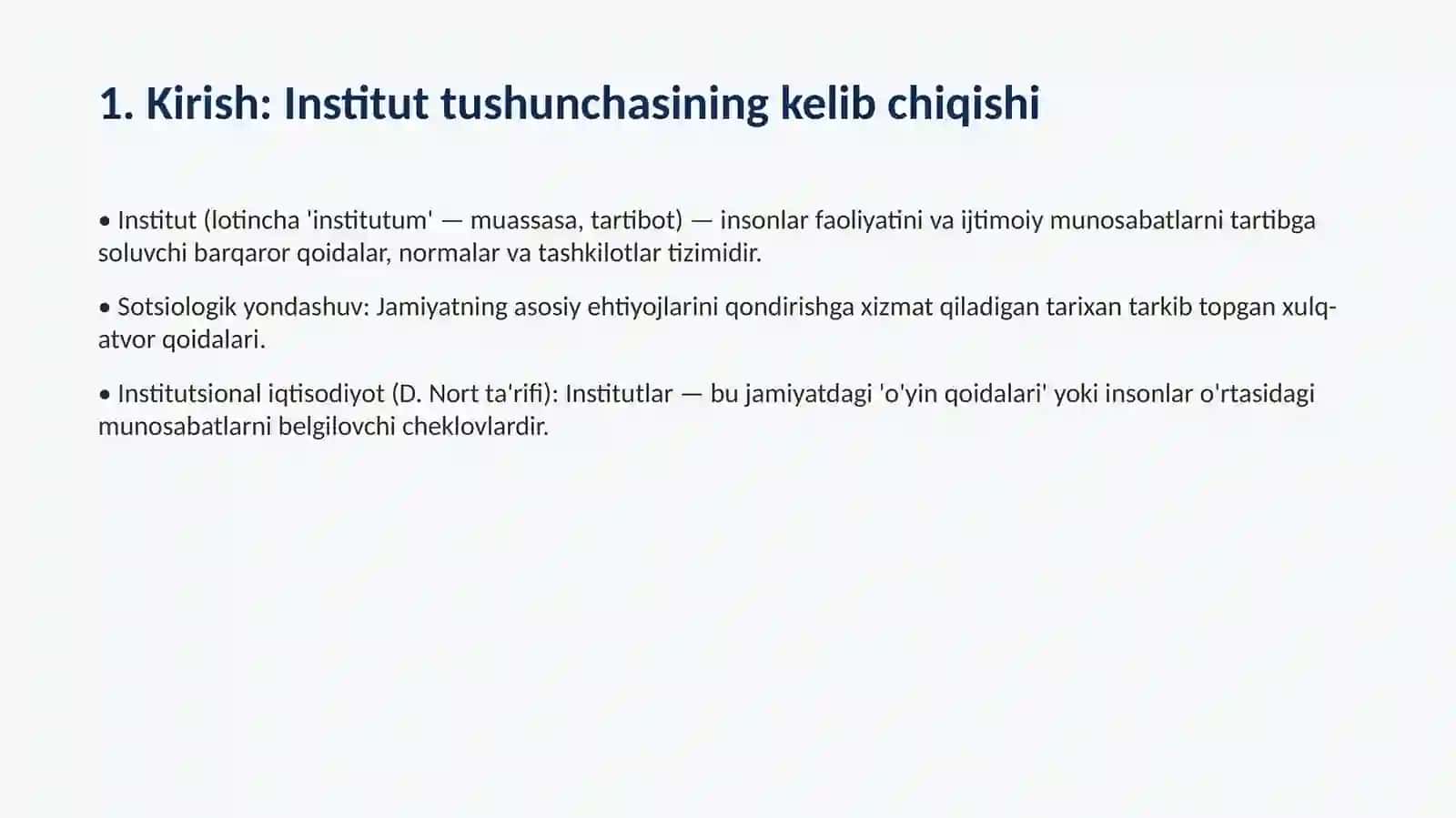 Institutlar va ularning jamiyat rivojlanishi 3