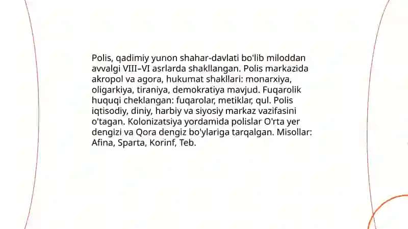 Qadimgi Gretsiya rivojlanishining asosiy yo'nalishlari 3