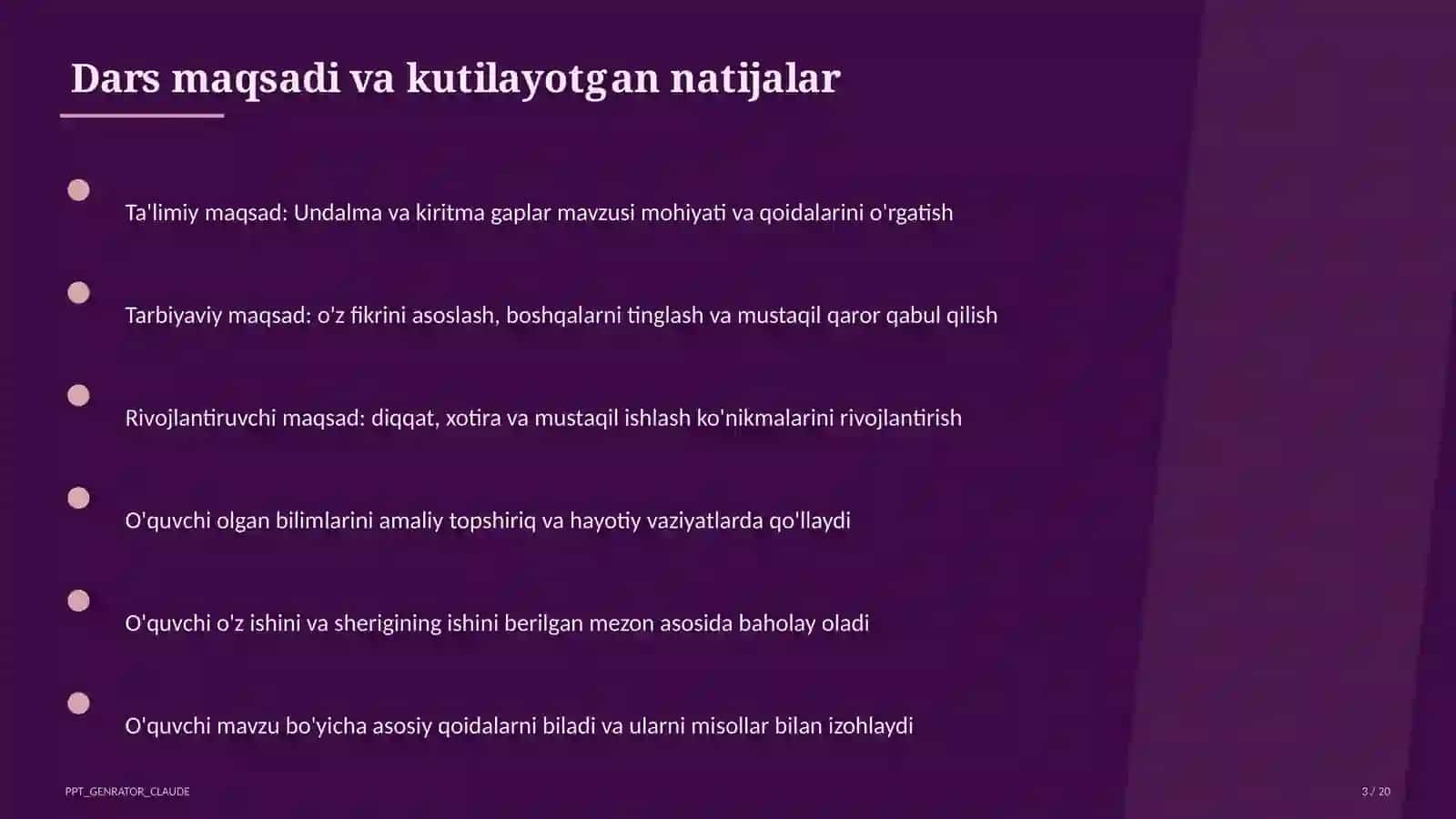 Undalma va kiritma gaplar (8-sinf) 3