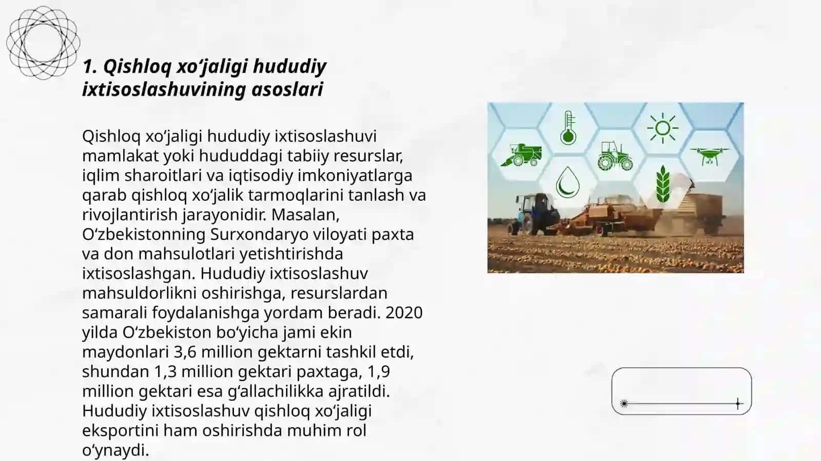 Qishloq xo‘jaligining hududiy ixtisoslashuvi 3
