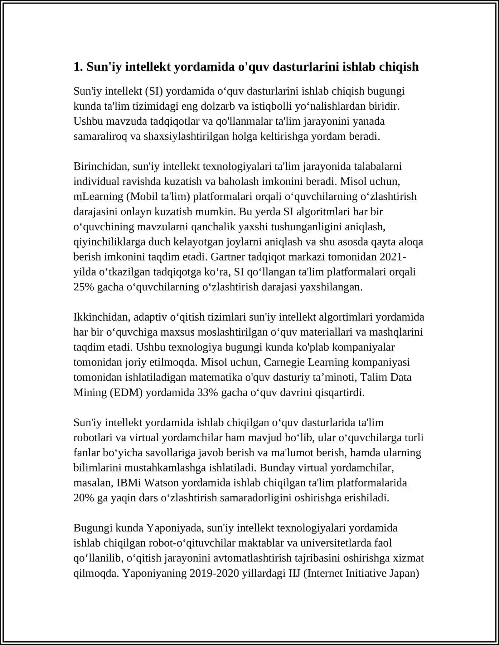 BOSHLANG'ICH TA'LIMDA SUN'IY INTELLEKTDAN FOYDALANISHNING SAMARADORLIGI 3