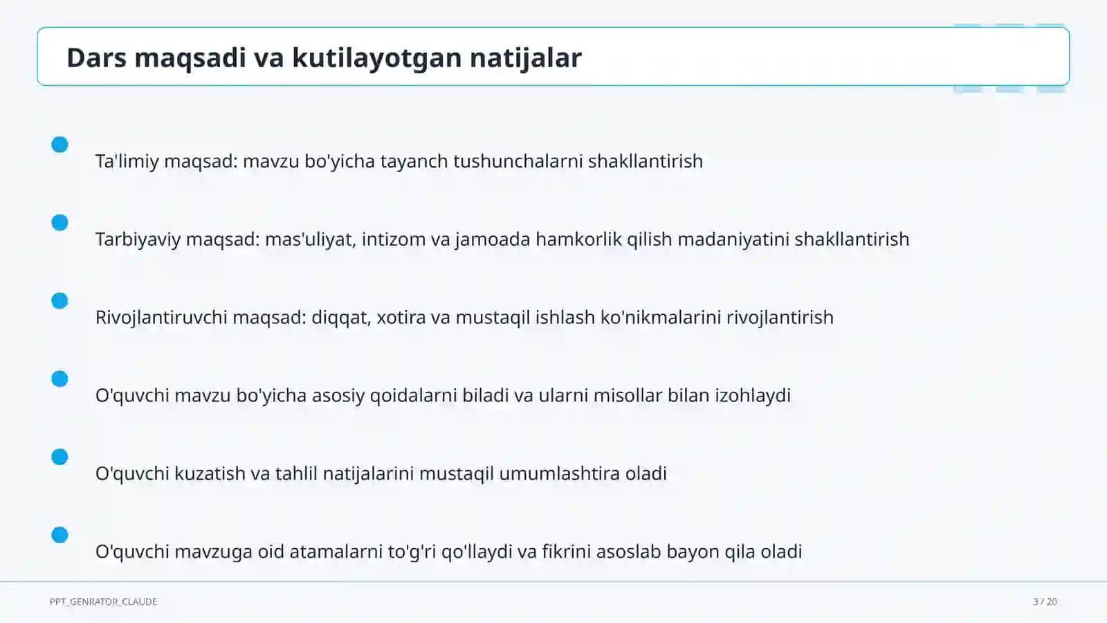 Huquq va iqtisodiyot asoslari (9–11) — o'qituvchilar uchun 3